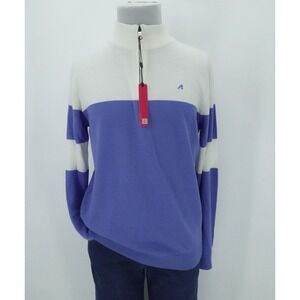 Redvanly Sweater Mens Medium Blue Yonder Sanders Merino Quarter Zip Preppy Layer